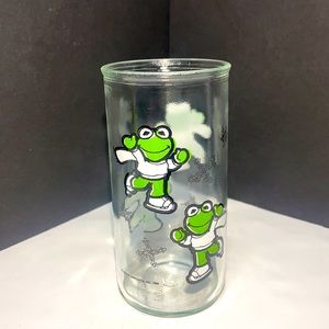 Muppet Babies Kermit "ice skating" 1989 Welches/Hensens Jelly Jar Collectable!